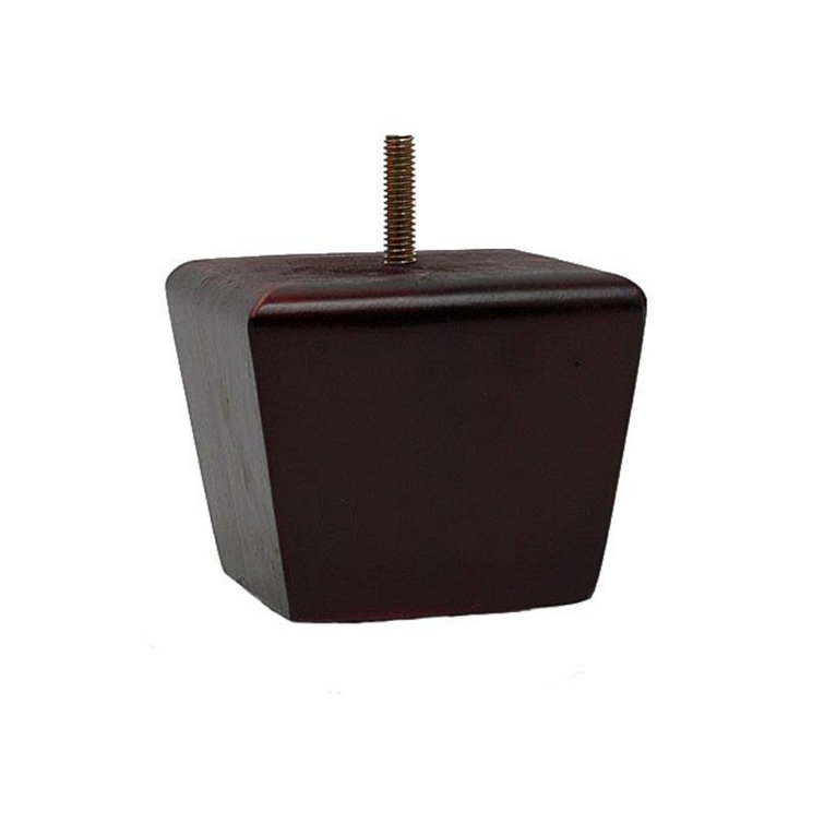 Leg Daddy 3" Dark Finish Square Tapered Wood Sofa Legs, M8 Hanger Bolt